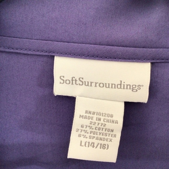 Soft Surroundings purple top large 14 button up - Picture 11 of 11